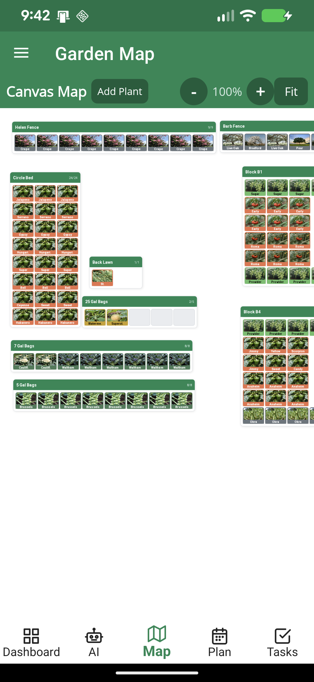 Garden Map on mobile